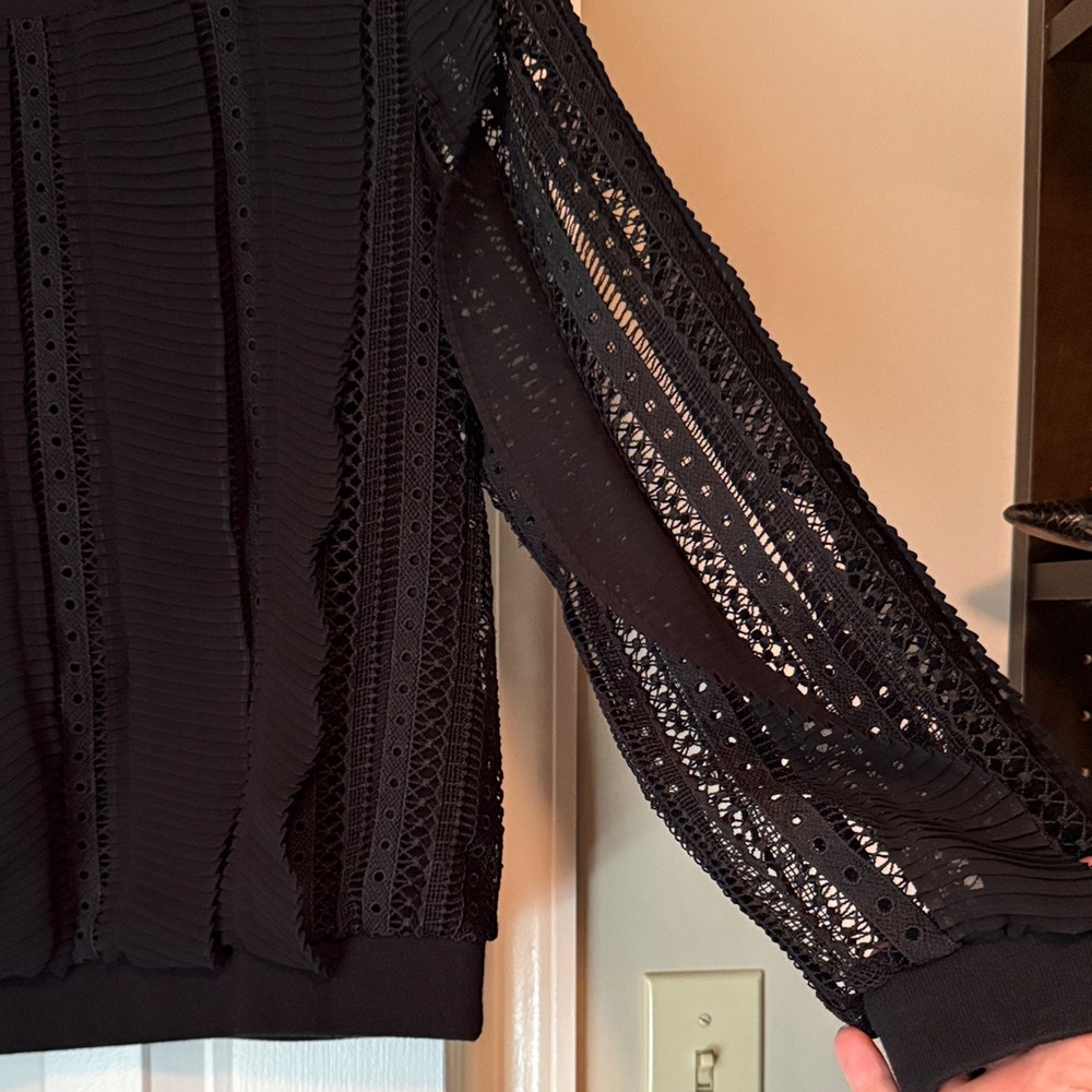 Anthropologie Black Textured Blouse - Picture 5 of 5